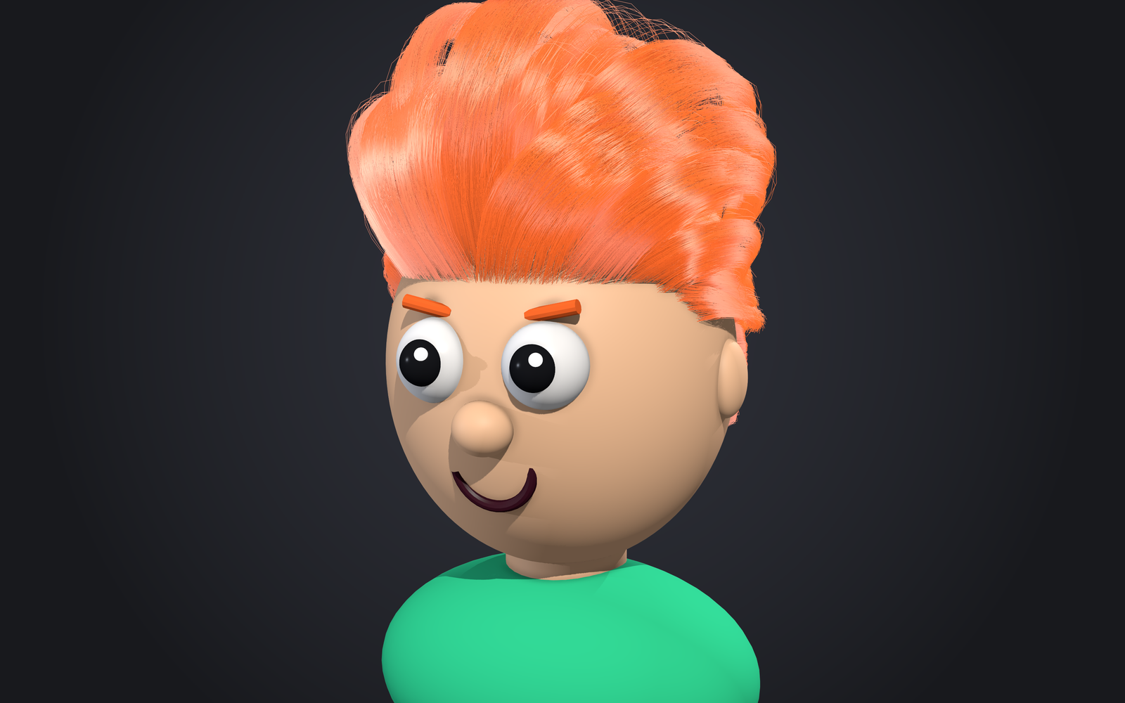 A cartoon hairstyle groomed in GroomLab